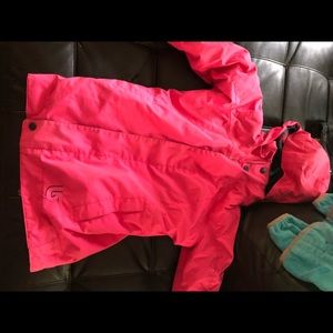 Hot pink Burton ski coat